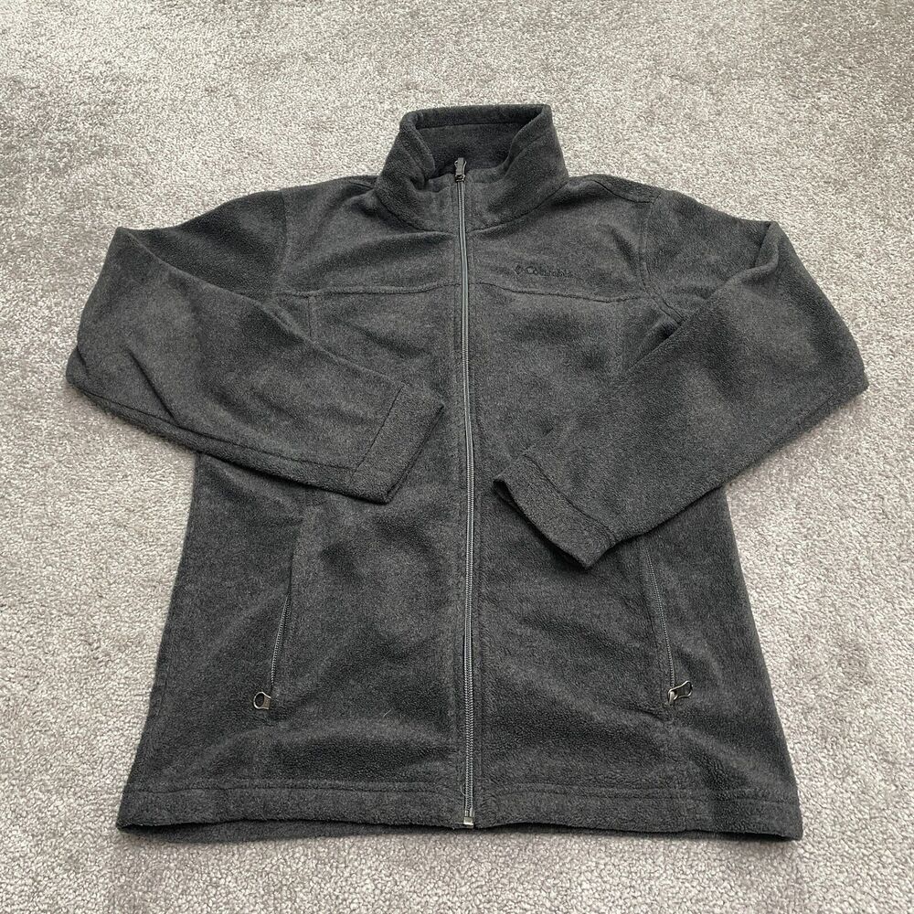 Columbia Steens Mountain Fleece Jacket Boys Youth Large Gray Full Zip Outdoor